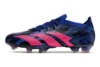 Men's Adidas Predator Accuracy.1 Paul Pogba FG Firm Ground Low-Tops Football Boots - Blue/Black/Pink