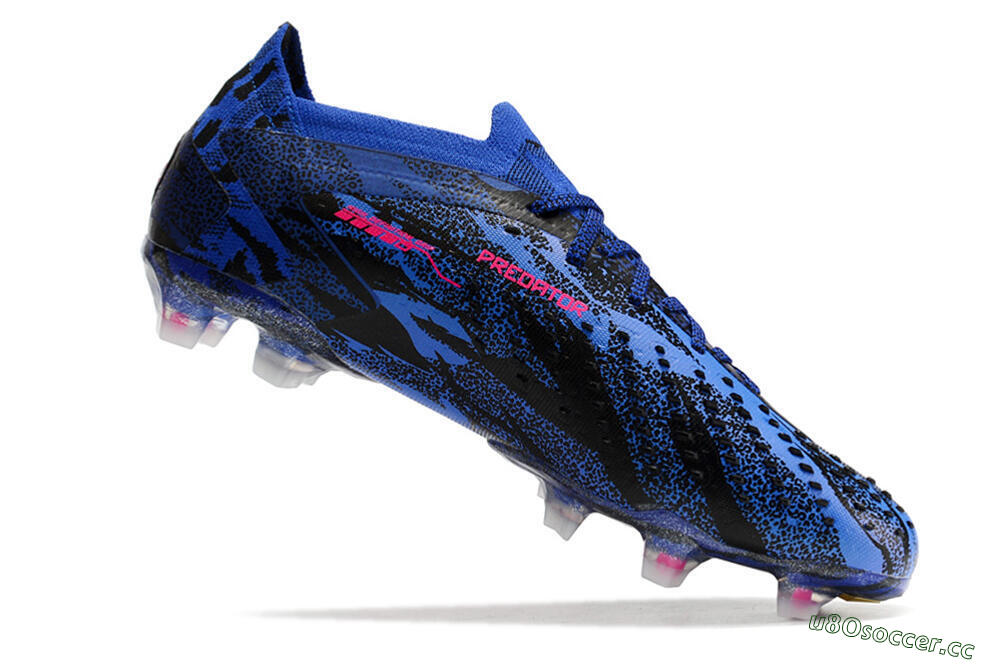 Men's Adidas Predator Accuracy.1 Paul Pogba FG Firm Ground Low-Tops Football Boots - Blue/Black/Pink 4
