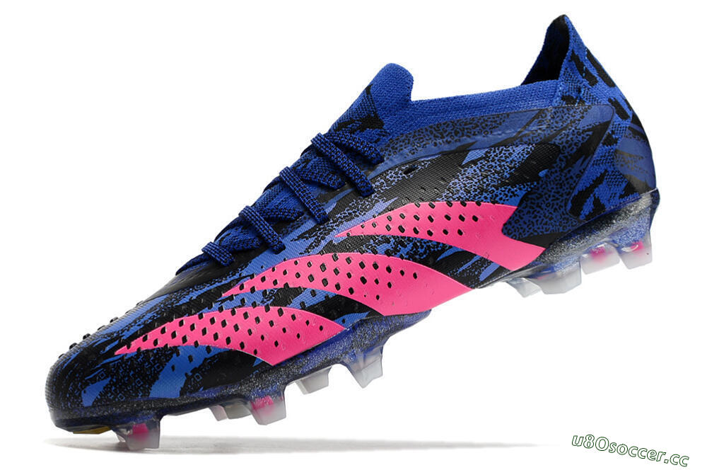 Men's Adidas Predator Accuracy.1 Paul Pogba FG Firm Ground Low-Tops Football Boots - Blue/Black/Pink 5