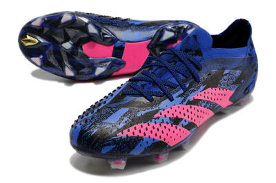 Men's Adidas Predator Accuracy.1 Paul Pogba FG Firm Ground Low-Tops Football Boots - Blue/Black/Pink