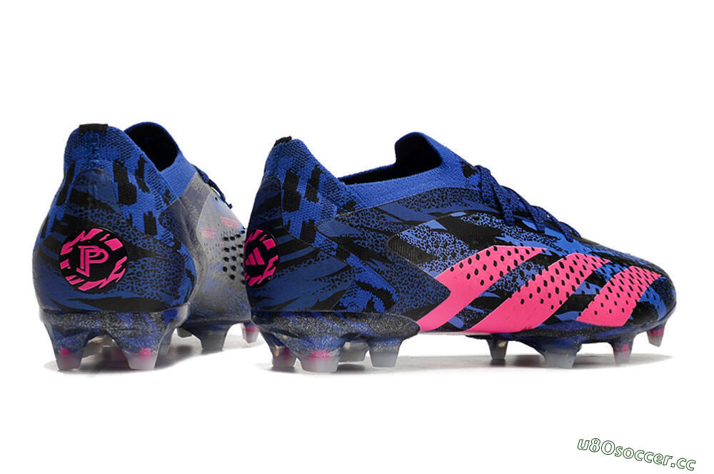 Men's Adidas Predator Accuracy.1 Paul Pogba FG Firm Ground Low-Tops Football Boots - Blue/Black/Pink 6