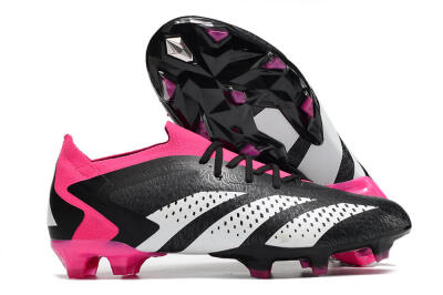 Men's Adidas Predator Accuracy.1 FG Firm Ground Low-Tops Football Boots - Black/Pink/White
