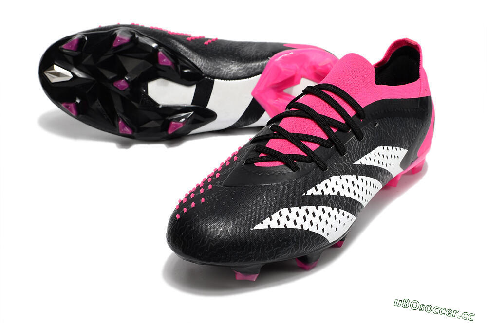 Men's Adidas Predator Accuracy.1 FG Firm Ground Low-Tops Football Boots - Black/Pink/White 3