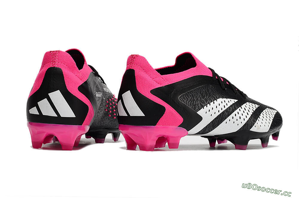 Men's Adidas Predator Accuracy.1 FG Firm Ground Low-Tops Football Boots - Black/Pink/White 6
