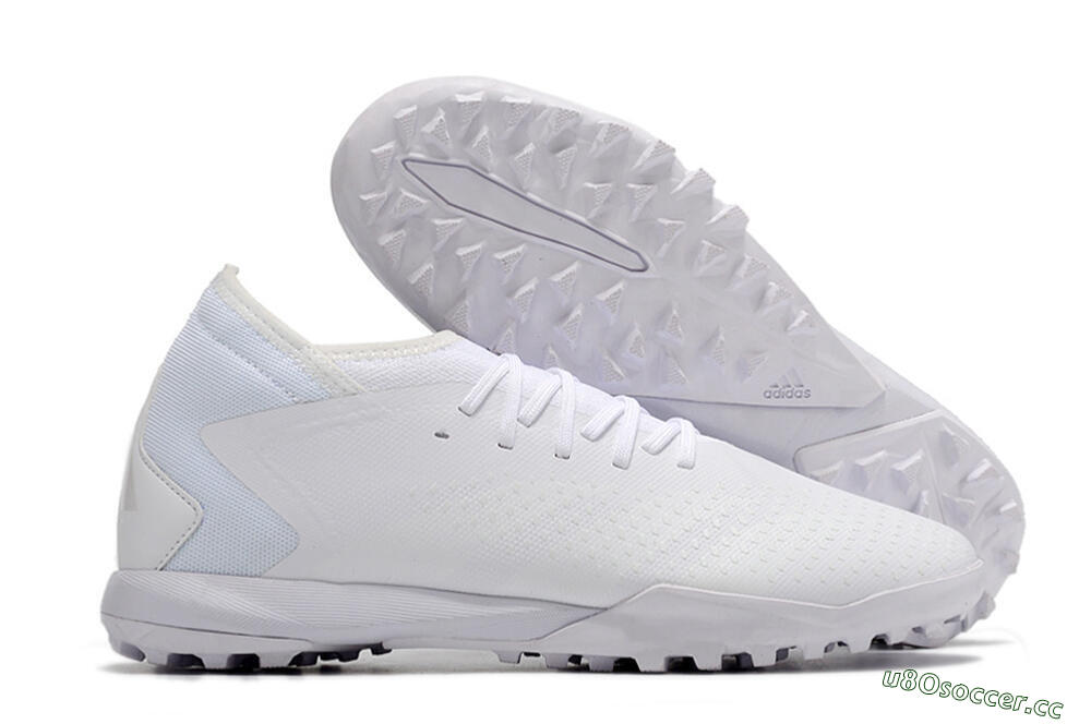 Men's Adidas Predator Accuracy.3 TF Artificial Turf Low-Tops Football Shoes - White/White 2