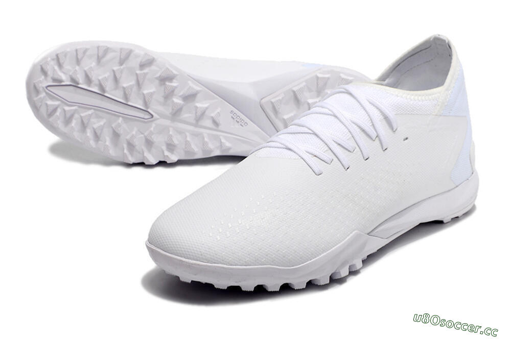 Men's Adidas Predator Accuracy.3 TF Artificial Turf Low-Tops Football Shoes - White/White 3