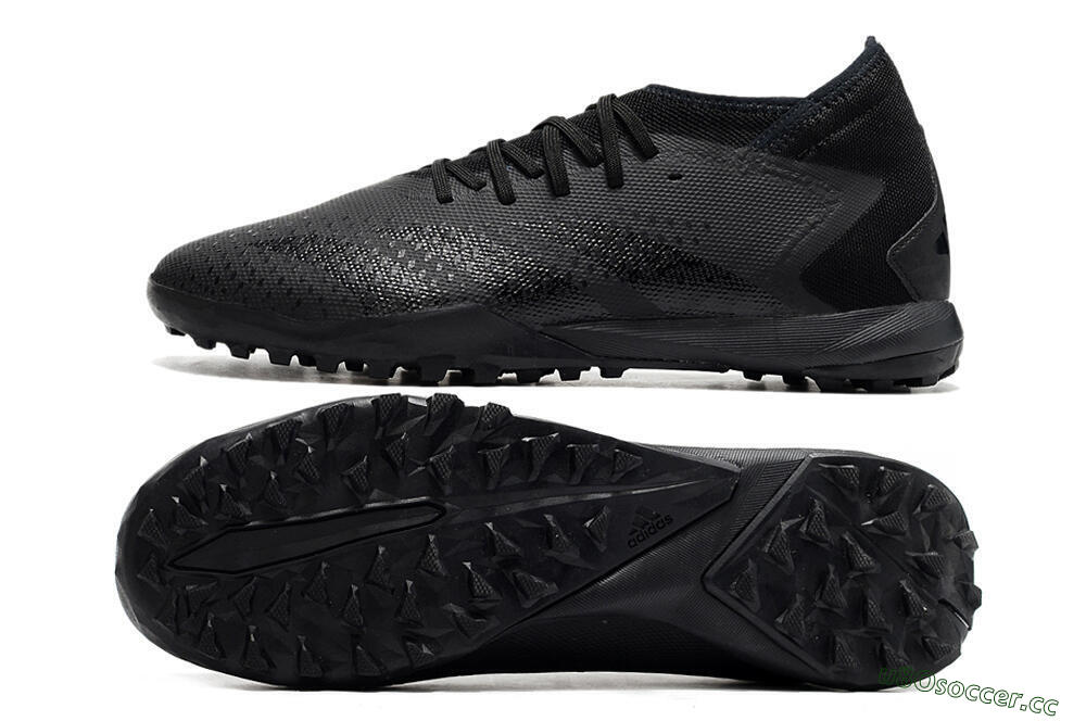 Men's Adidas Predator Accuracy.3 TF Artificial Turf Low-Tops Football Shoes - Black/Black 1