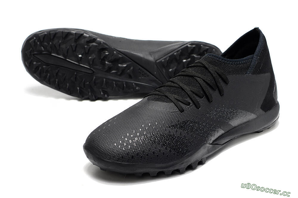 Men's Adidas Predator Accuracy.3 TF Artificial Turf Low-Tops Football Shoes - Black/Black 3