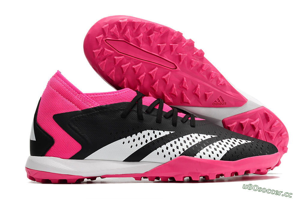 Men's Adidas Predator Accuracy.3 TF Artificial Turf Low-Tops Football Shoes - Black/Pink/White 2