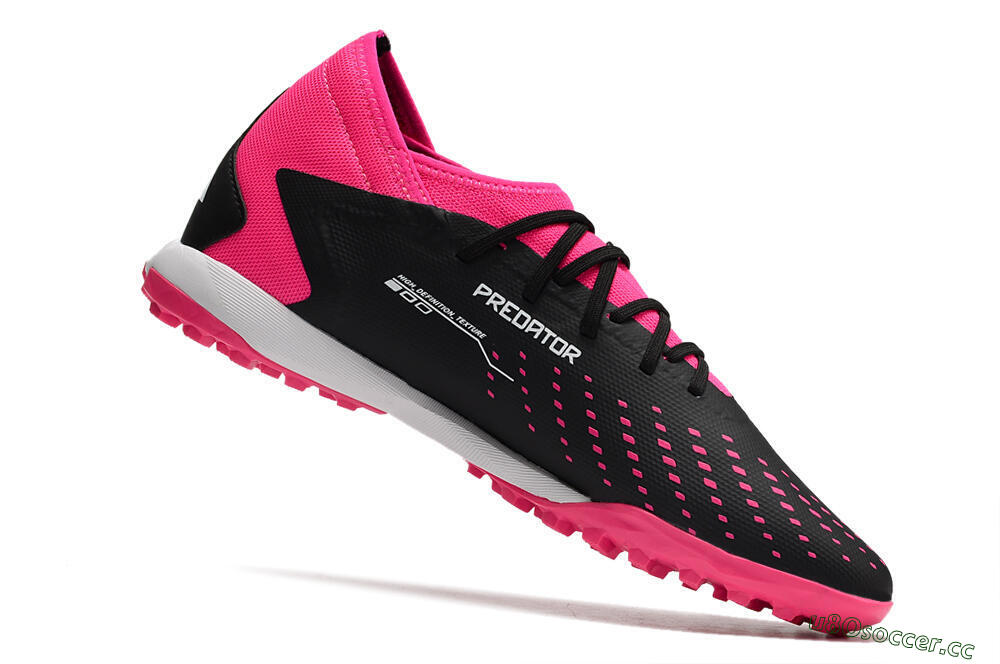 Men's Adidas Predator Accuracy.3 TF Artificial Turf Low-Tops Football Shoes - Black/Pink/White 4