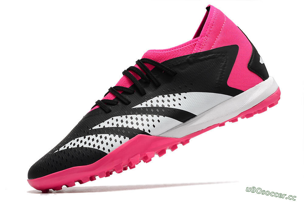 Men's Adidas Predator Accuracy.3 TF Artificial Turf Low-Tops Football Shoes - Black/Pink/White 5