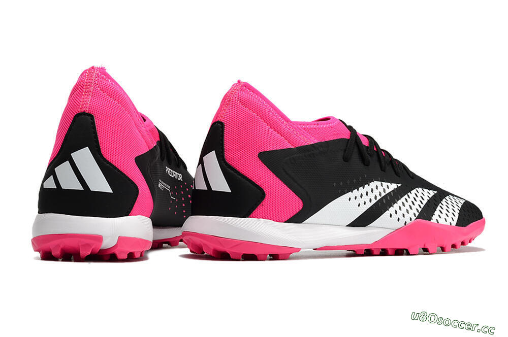 Men's Adidas Predator Accuracy.3 TF Artificial Turf Low-Tops Football Shoes - Black/Pink/White 6