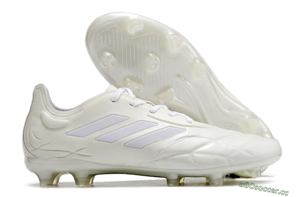 Men's Adidas Copa Pure.1 FG Firm Ground Low-Tops Football Boots - White/White 2
