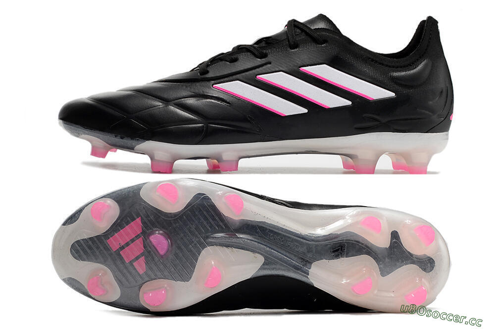 Men's Adidas Copa Pure.1 FG Firm Ground Low-Tops Football Boots - Black/White/Pink 1