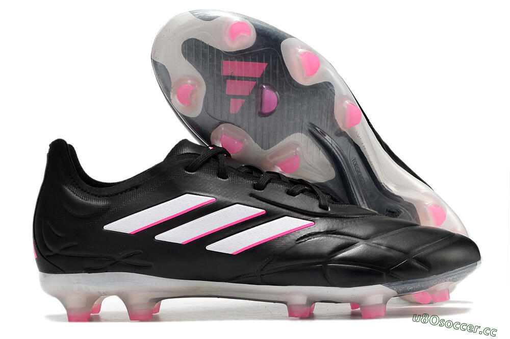Men's Adidas Copa Pure.1 FG Firm Ground Low-Tops Football Boots - Black/White/Pink 2