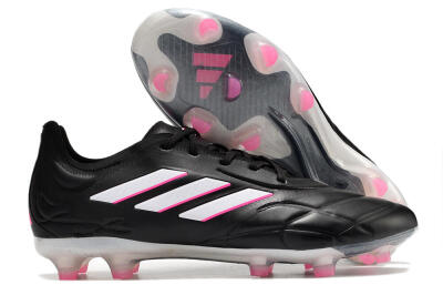 Men's Adidas Copa Pure.1 FG Firm Ground Low-Tops Football Boots - Black/White/Pink