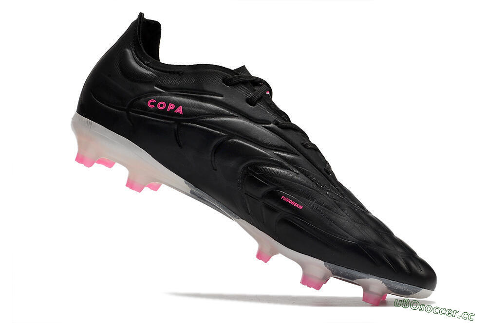 Men's Adidas Copa Pure.1 FG Firm Ground Low-Tops Football Boots - Black/White/Pink 4