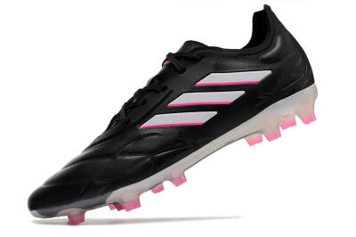 Men's Adidas Copa Pure.1 FG Firm Ground Low-Tops Football Boots - Black/White/Pink