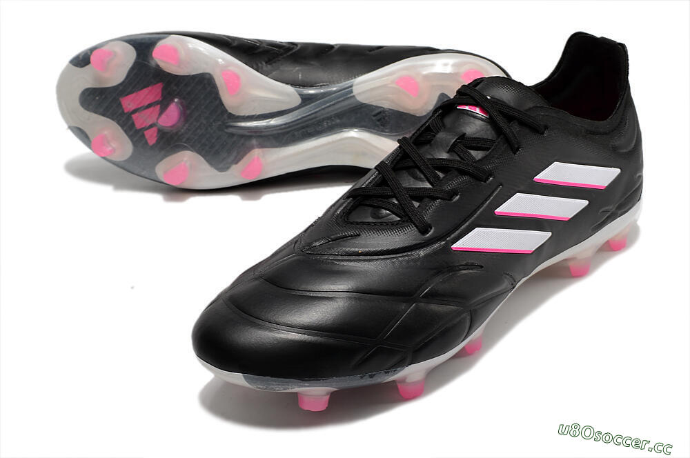 Men's Adidas Copa Pure.1 FG Firm Ground Low-Tops Football Boots - Black/White/Pink 3