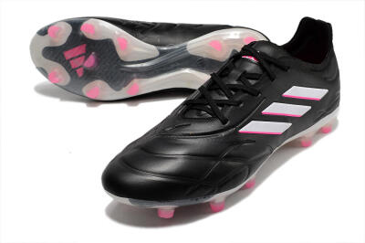 Men's Adidas Copa Pure.1 FG Firm Ground Low-Tops Football Boots - Black/White/Pink