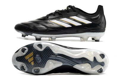 Men's Adidas Copa Pure.1 FG Firm Ground Low-Tops Football Boots - Black/White