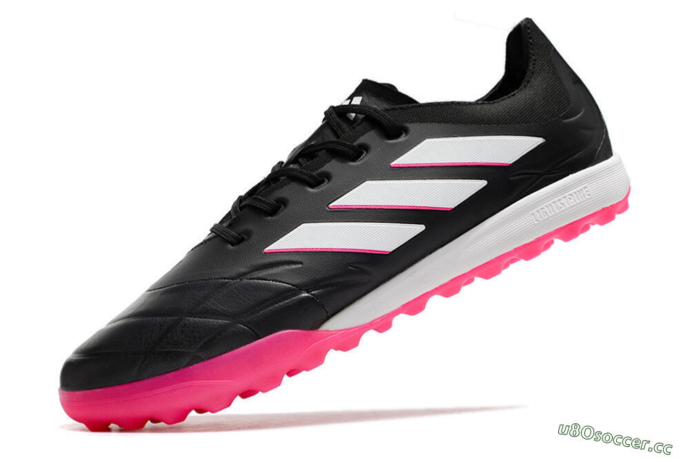 Men's Adidas Copa Pure.3 TF Artificial Turf Low-Tops Football Shoes - Black/Pink/White 5
