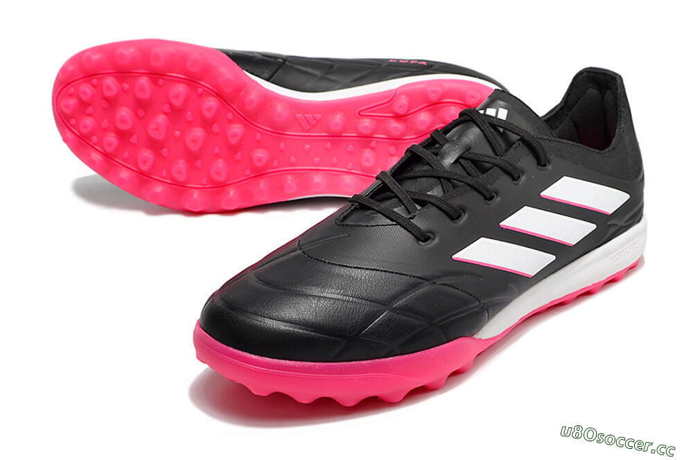 Men's Adidas Copa Pure.3 TF Artificial Turf Low-Tops Football Shoes - Black/Pink/White 3