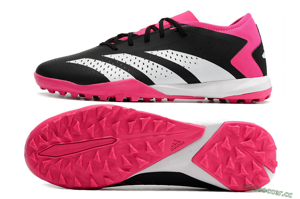 Men's Adidas Predator Accuracy.3 TF Artificial Turf Low-Tops Football Shoes - Black/Pink/White 1