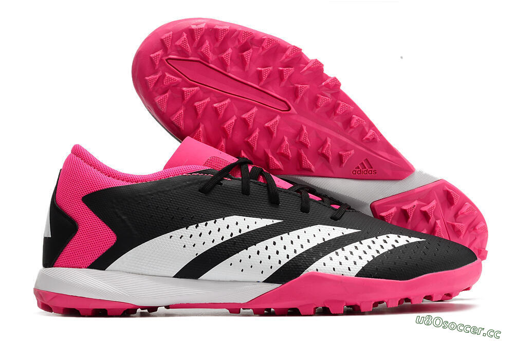 Men's Adidas Predator Accuracy.3 TF Artificial Turf Low-Tops Football Shoes - Black/Pink/White 2