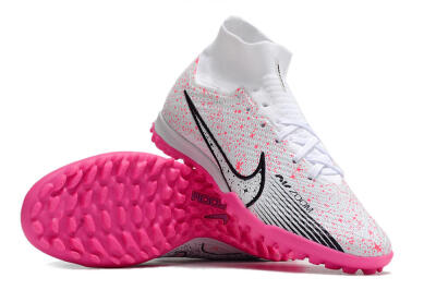 Men's Nike Air Zoom Mercurial Superfly 9 Elite TF Artificial Turf High-Tops Football Shoes - White/Black/Pink