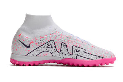 Men's Nike Air Zoom Mercurial Superfly 9 Elite TF Artificial Turf High-Tops Football Shoes - White/Black/Pink