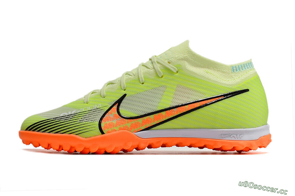Unisex Nike Air Zoom Mercurial Vapor 15 Elite TF Artificial Turf Low-Tops Football Shoes - Green/Black/Orange 0