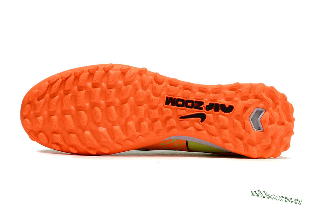 Unisex Nike Air Zoom Mercurial Vapor 15 Elite TF Artificial Turf Low-Tops Football Shoes - Green/Black/Orange 7