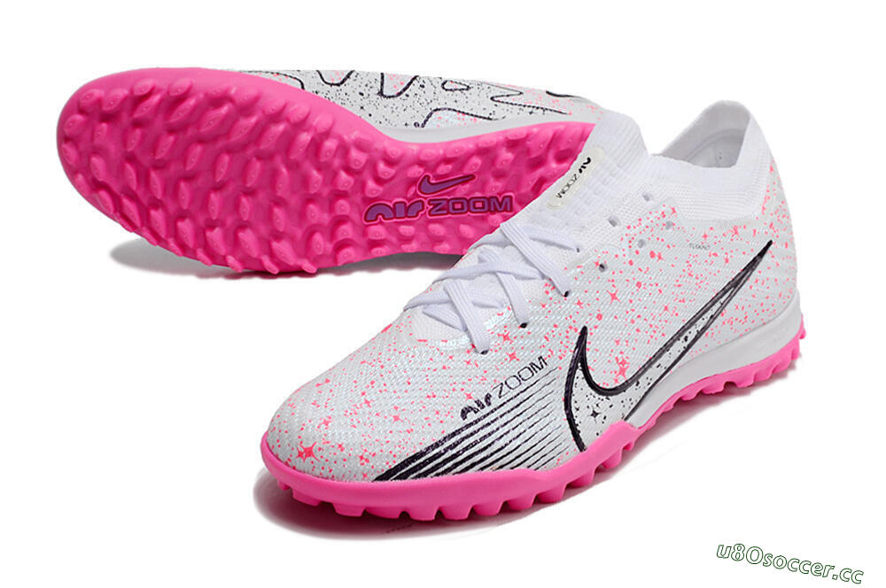 Men's Nike Air Zoom Mercurial Vapor 15 Elite TF Artificial Turf Low-Tops Football Shoes - White/Black/Pink 3