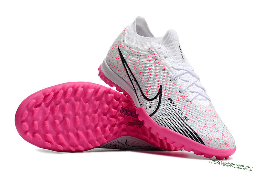 Men's Nike Air Zoom Mercurial Vapor 15 Elite TF Artificial Turf Low-Tops Football Shoes - White/Black/Pink 1
