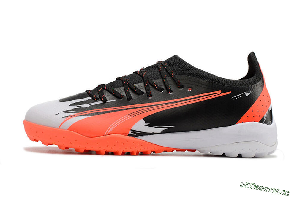 Men's Puma Ultra Ultimate TF Artificial Turf Low-Tops Football Shoes - Black/Grey/Red 0