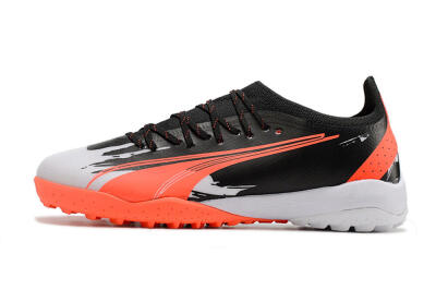 Men's Puma Ultra Ultimate TF Artificial Turf Low-Tops Football Shoes - Black/Grey/Red