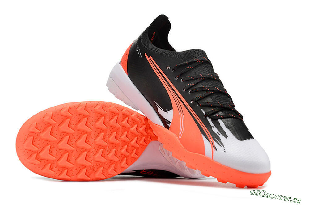 Men's Puma Ultra Ultimate TF Artificial Turf Low-Tops Football Shoes - Black/Grey/Red 3