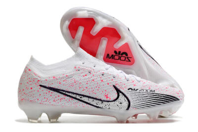Men's Nike Air Zoom Mercurial Vapor 15 Elite FG Firm Ground Low-Tops Football Boots - White/Pink/Black