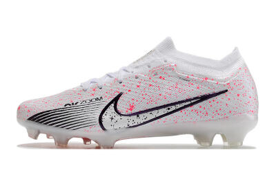 Men's Nike Air Zoom Mercurial Vapor 15 Elite FG Firm Ground Low-Tops Football Boots - White/Pink/Black