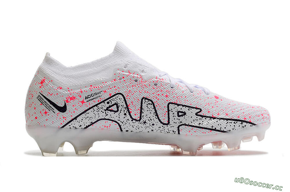 Men's Nike Air Zoom Mercurial Vapor 15 Elite FG Firm Ground Low-Tops Football Boots - White/Pink/Black 4