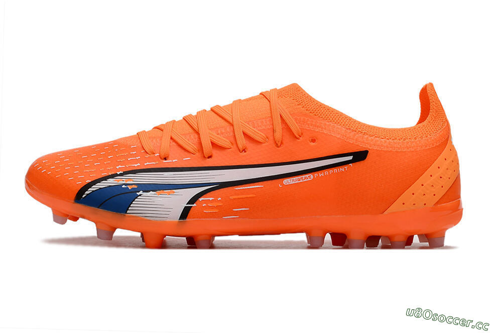 Men's Puma Ultra Ultimate MG MG Multi Ground Low-Tops Football Boots - Orange/White/Blue 0
