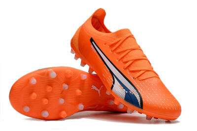 Men's Puma Ultra Ultimate MG MG Multi Ground Low-Tops Football Boots - Orange/White/Blue