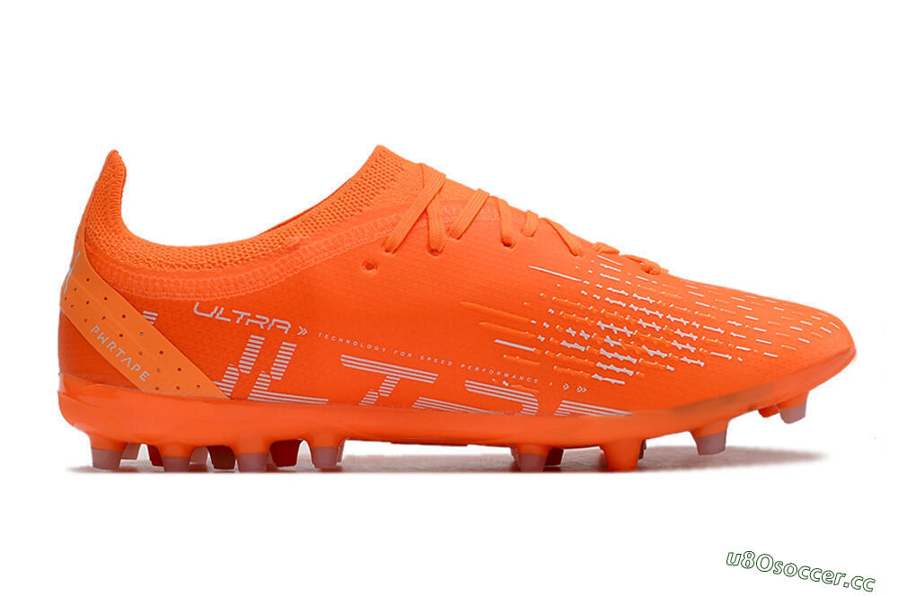 Men's Puma Ultra Ultimate MG MG Multi Ground Low-Tops Football Boots - Orange/White/Blue 4