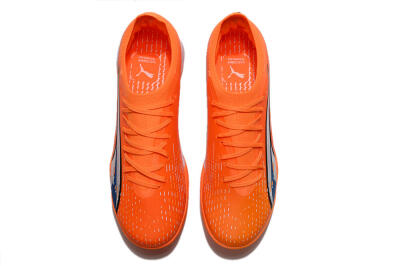 Men's Puma Ultra Ultimate MG MG Multi Ground Low-Tops Football Boots - Orange/White/Blue