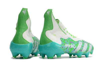 Unisex Adidas Predator Freak+ FG Firm Ground High-Tops Football Boots - White/Green