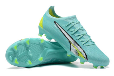Men's Puma Ultra Ultimate FG Firm Ground Low-Tops Football Boots - Blue/White/Green