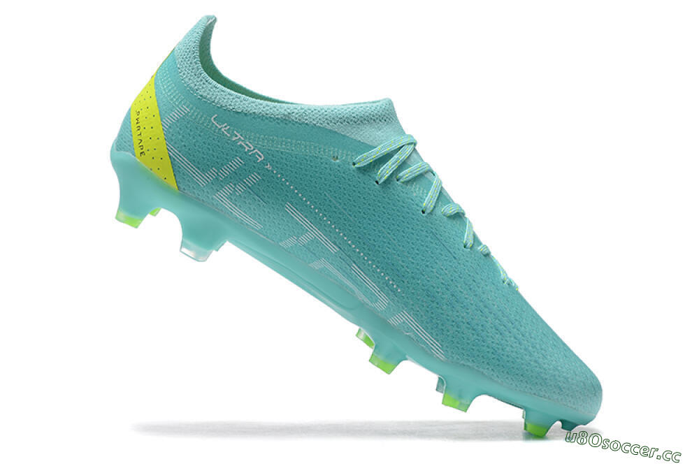 Men's Puma Ultra Ultimate FG Firm Ground Low-Tops Football Boots - Blue/White/Green 7