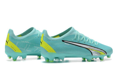 Men's Puma Ultra Ultimate FG Firm Ground Low-Tops Football Boots - Blue/White/Green