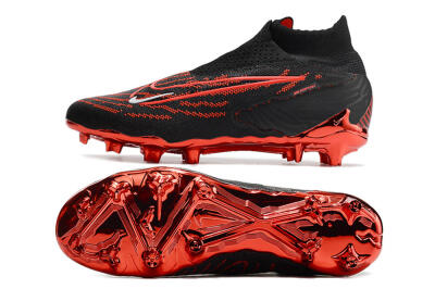 Men's Nike Phantom GX Elite DF FG Firm Ground High-Tops Football Boots - Black/Red